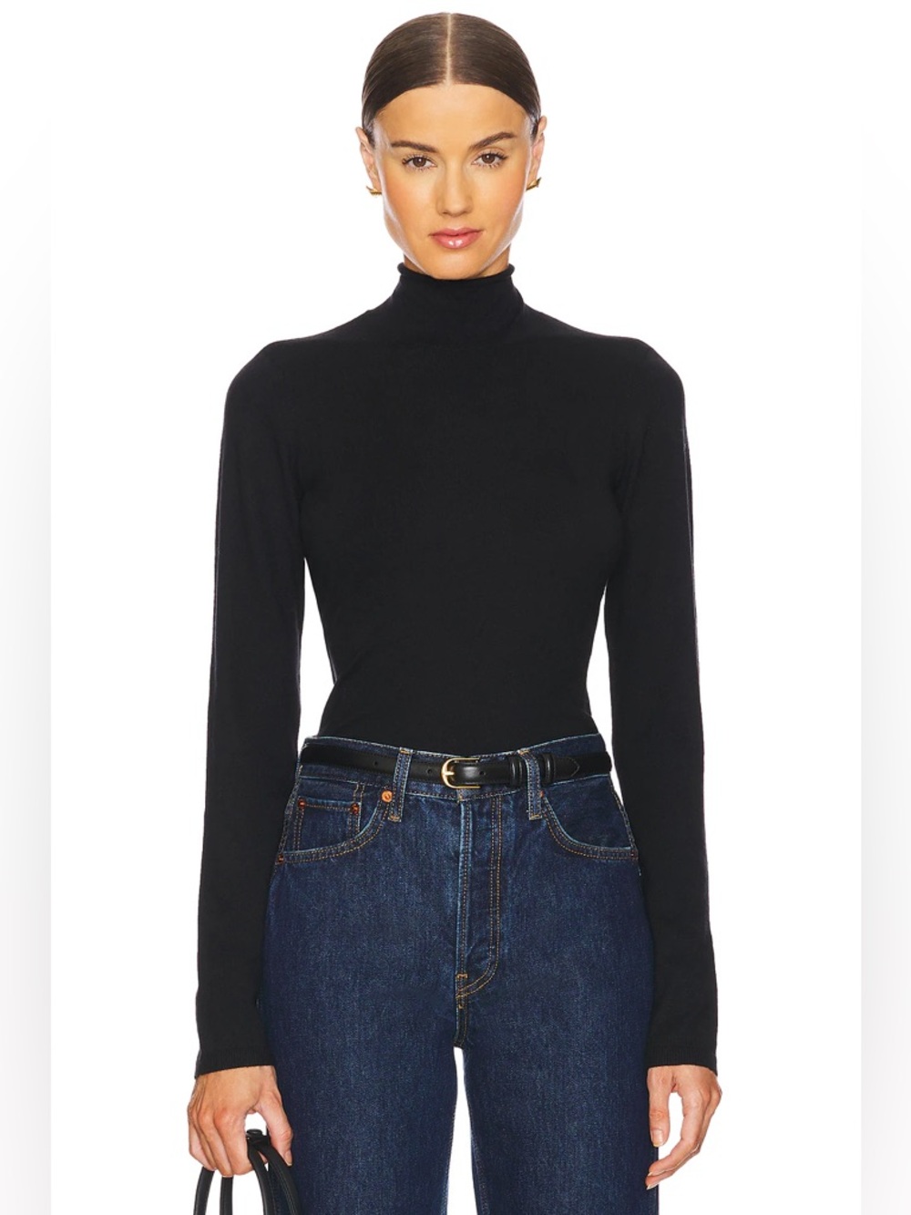 EAVES Classic Black Turtleneck Long Sleeve Top